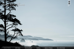 Screen shot of a branded online memorial